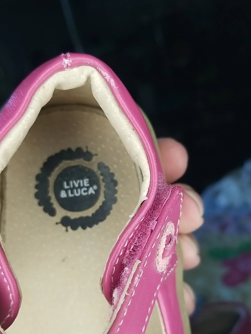 Livie & Luca Pink Leather Mary Janes with Pink Glitter Bird Size 7 Pio Pio